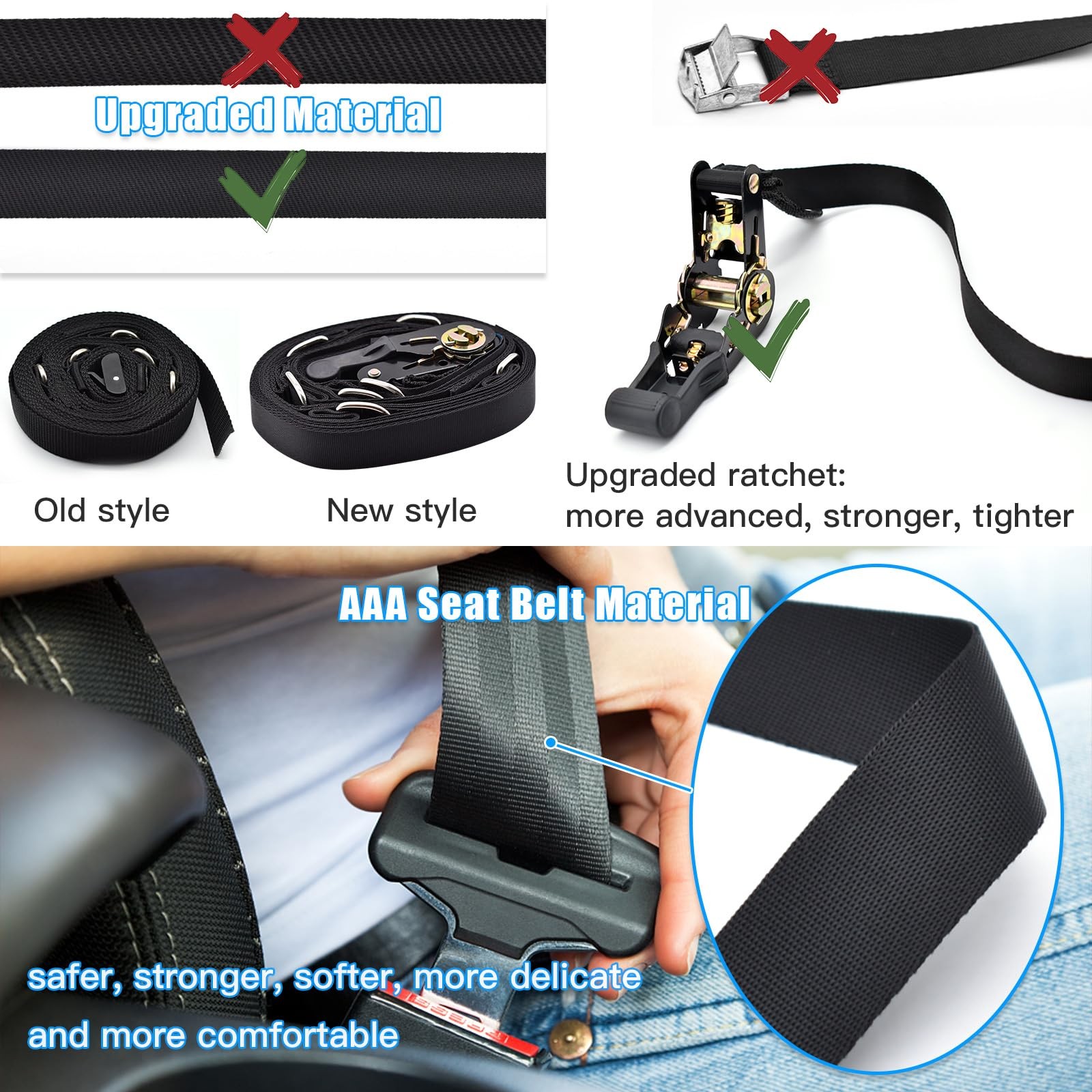 Upgrade Door Anchor Strap for Resistance Bands Exercise, Multi Points Anchor ...