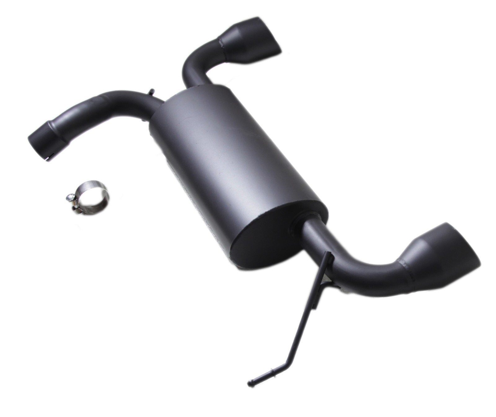 2.5" Matte Black Dual Axle Back Exhaust Muffler For 07-17 Jeep Wrangler JK 2/4DR