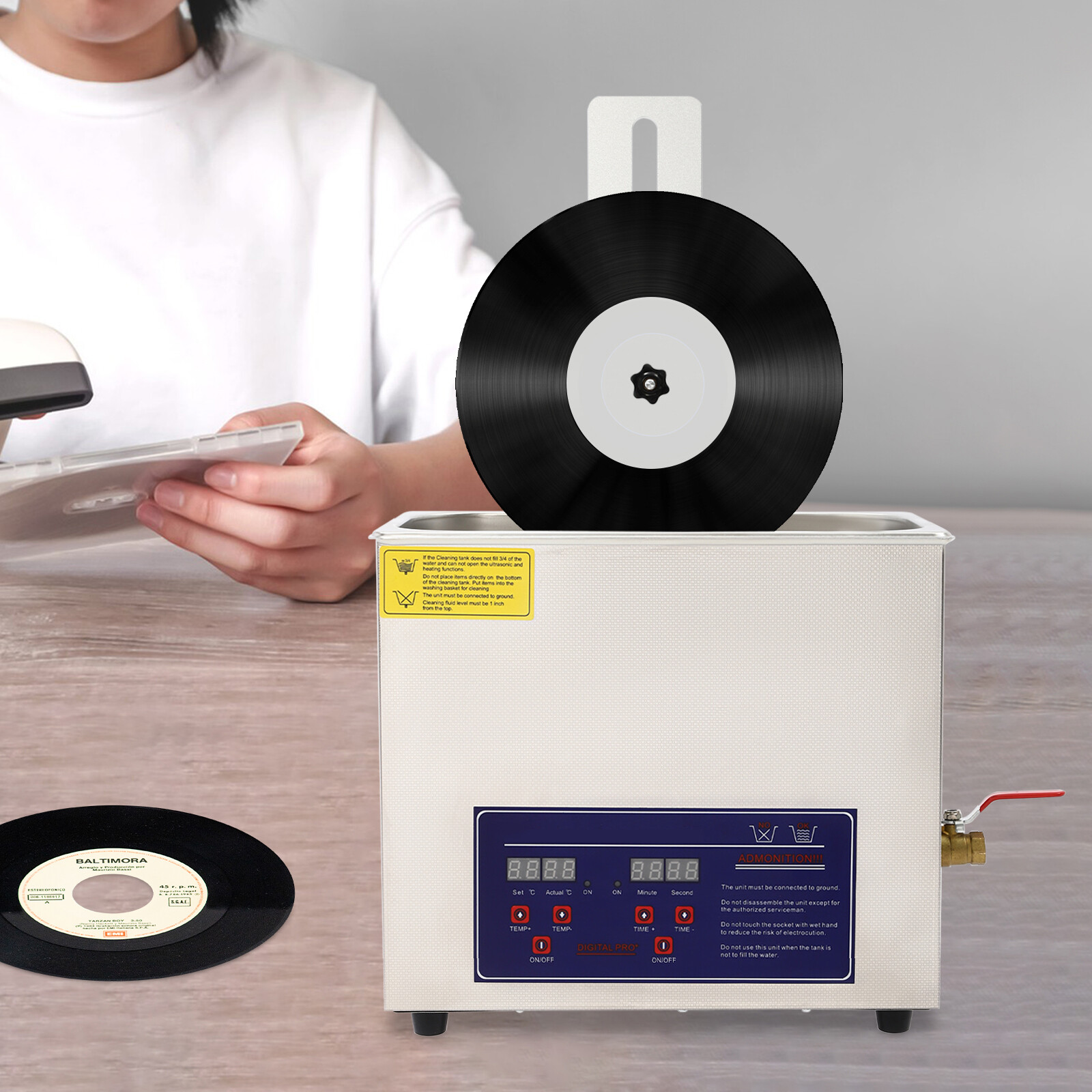 6.5L Liftable Album Disc Digital Ultrasonic Washing Machine Vinyl Record Washing