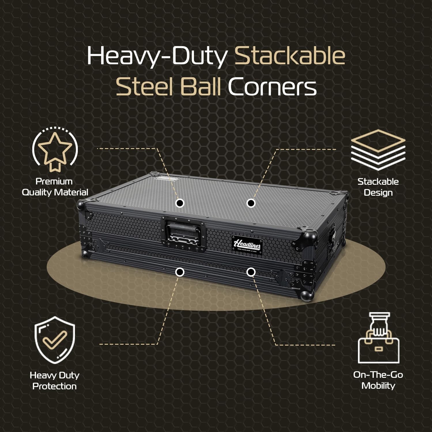 Headliner Pitch Black Flight Case Compatible with Pioneer DJ DDJ-REV5 Controller