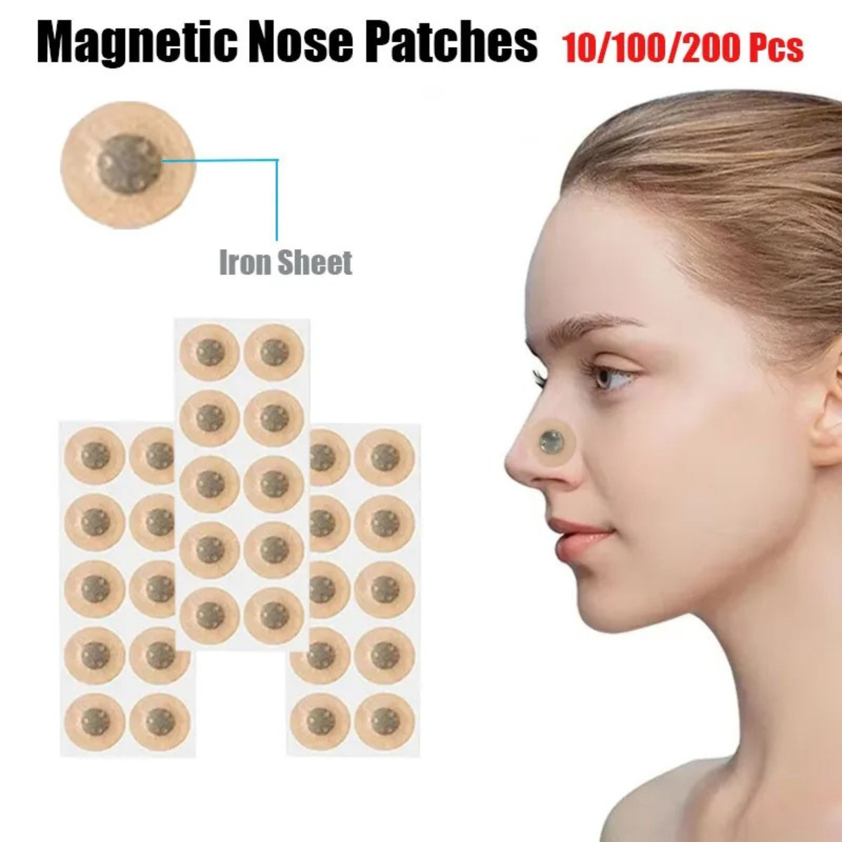 200 PCS Nasal Breathing Dilator Magnets Anti Snoring Magnets Sleep Aid 100 days