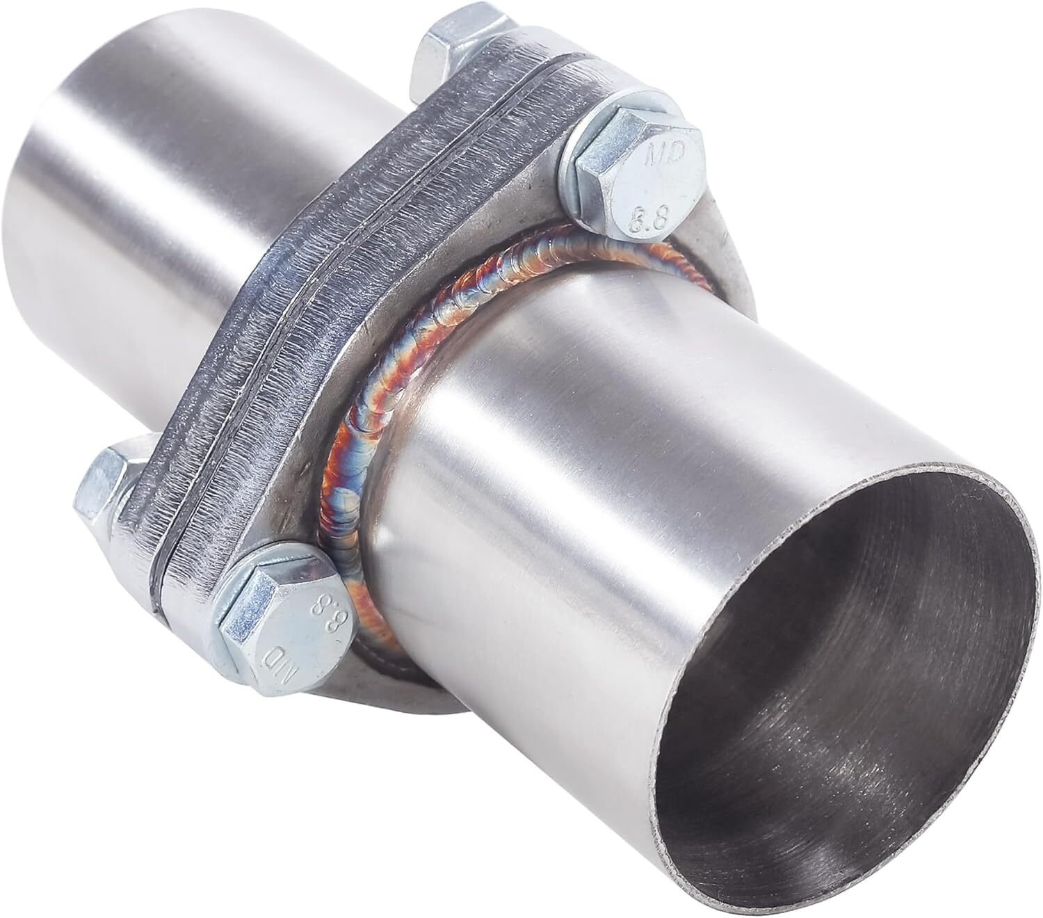 2.5" OD 3 Bolt Universal QuickFix Exhaust Triangle Flange Repair Pipe Kit SS