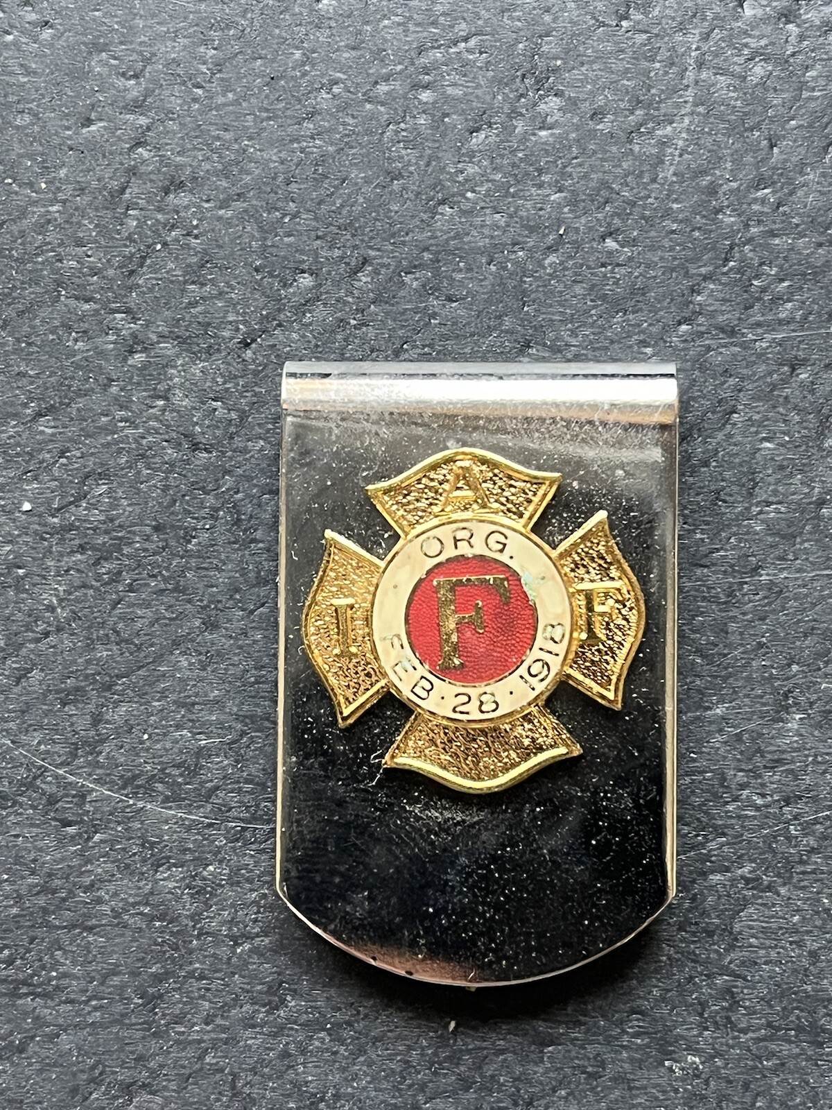 IAFF Firefighters' Metal Money Clip With a FIRE DEPARTMENT MALTESE CROSS