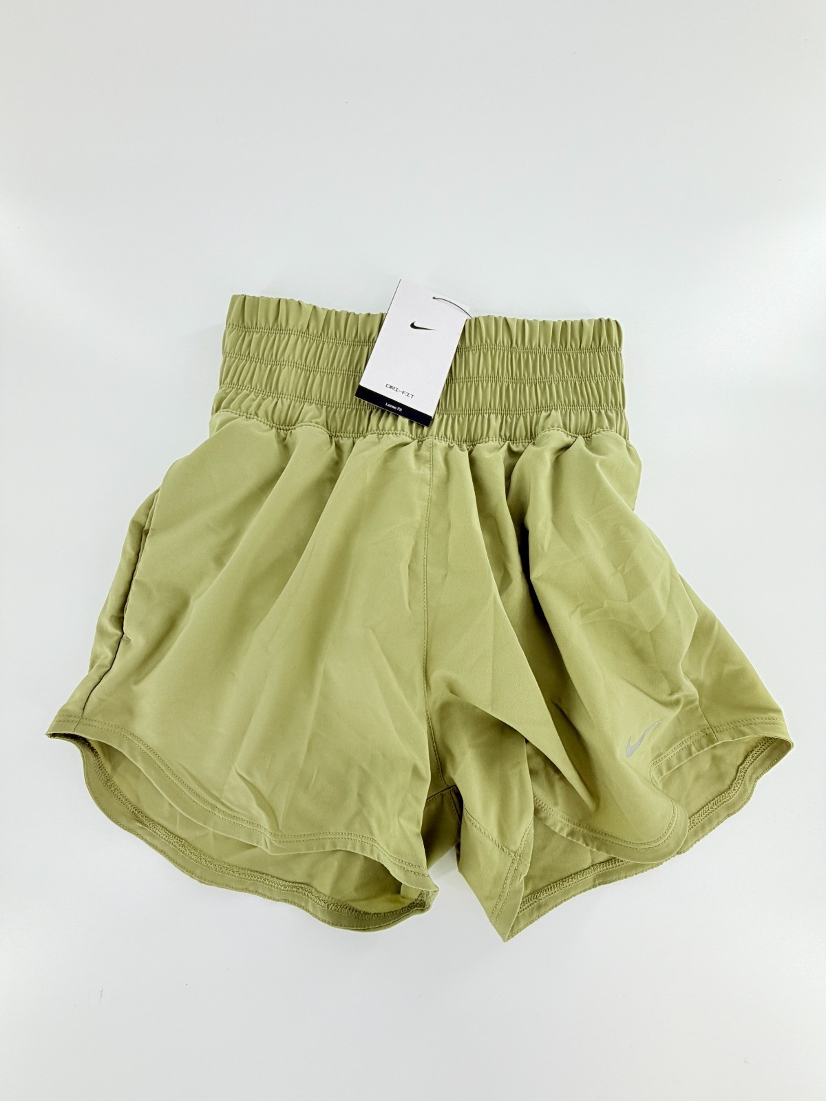 Nike Womens Size XS Lined Running Shorts High Waisted Tan Green DX6642-276 New