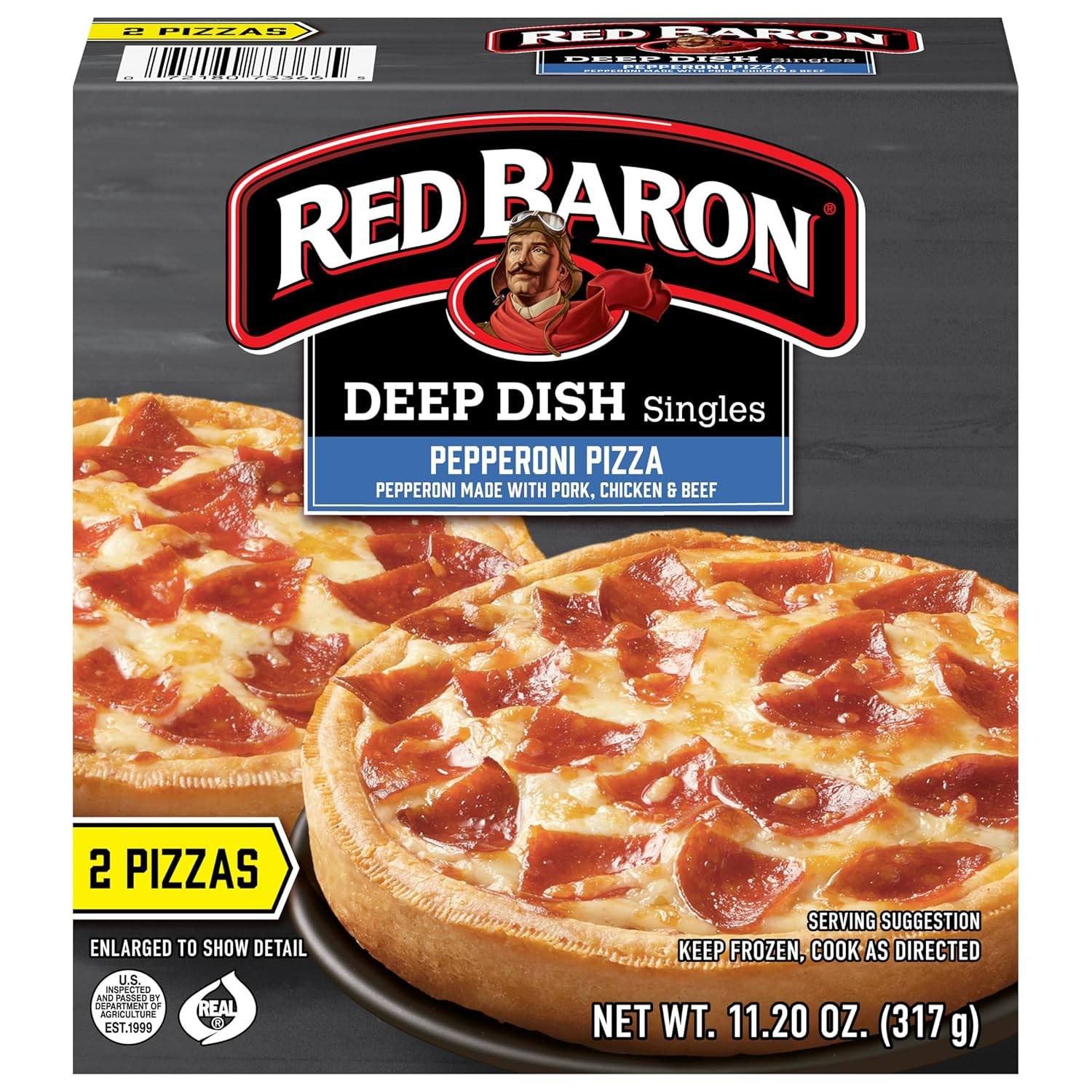 Red Baron Deep Dish Singles Pepperoni Pizza, 11.2 Oz (Frozen)