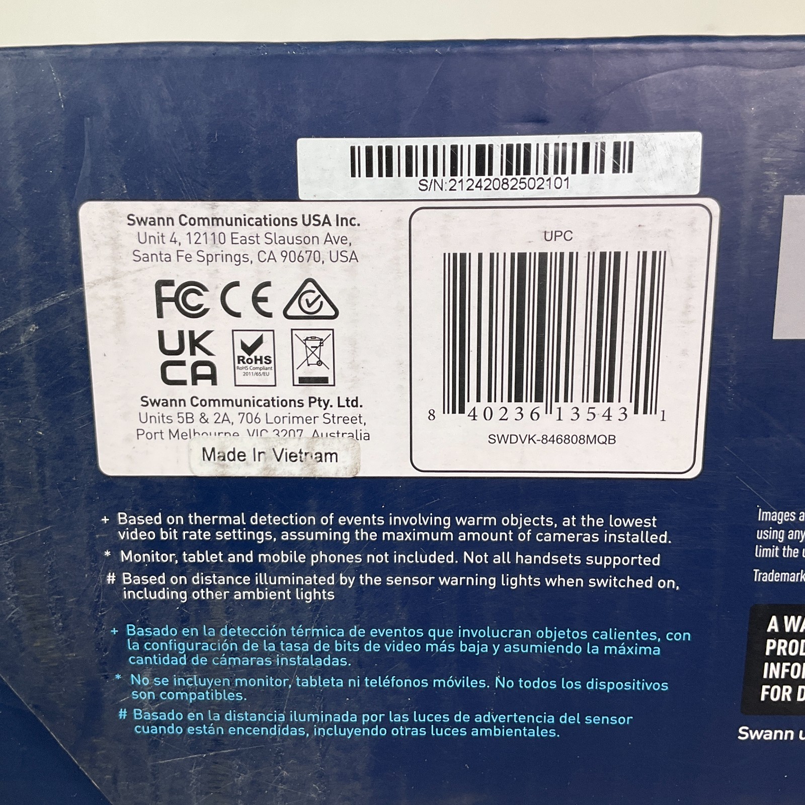 Swann 8 Camera Home Wired Audio/Video Security System SWDVK-846808MQB NEW