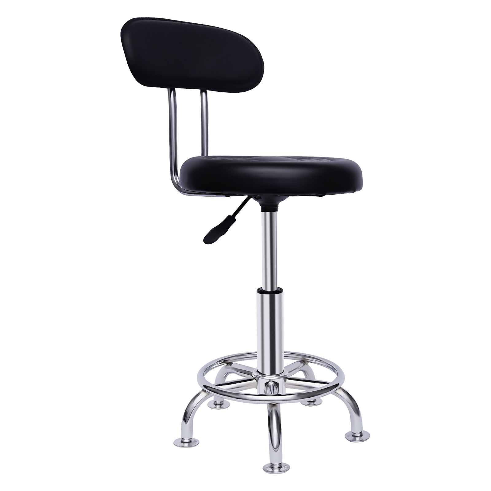 Work Shop Stool Bench Hydraulic Chair Bar Garage Adjustable Height+Back+Footrest