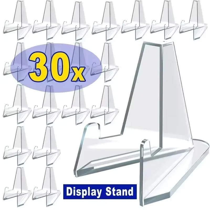 30 Pack Clear Card Stands, Arcylic Card Display for Sports Graded