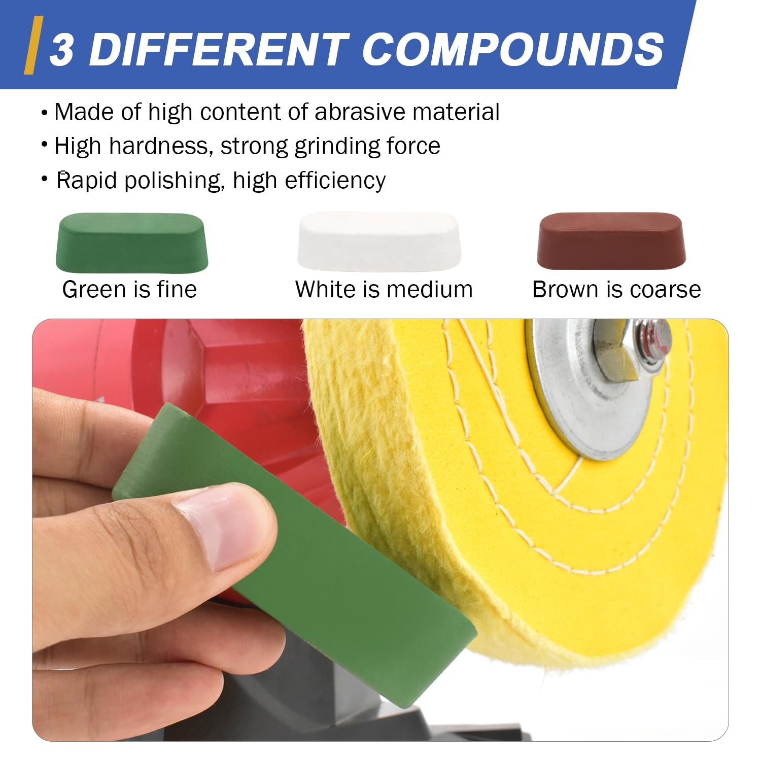 6inch Buffing Polishing Wheels 1/2" Arbor Hole,Fine (40Ply) / Medium (30Ply) ...