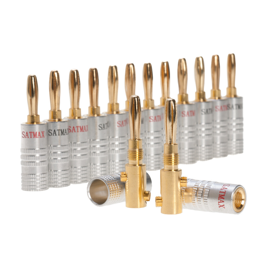 Banana Plug Audio Screw 24K Gold Plated Speaker Wire Jack Connector Pack LOT