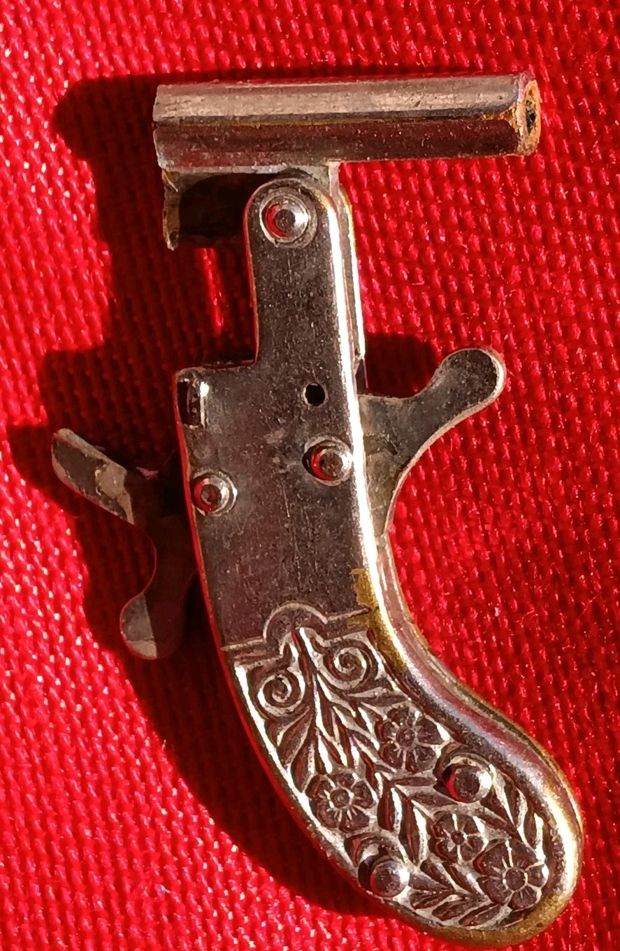 TINY MICRO ENGRAVED PIN FIRED MINI ( AUSTRIAN??) CAP GUN. FREE SHIPPING