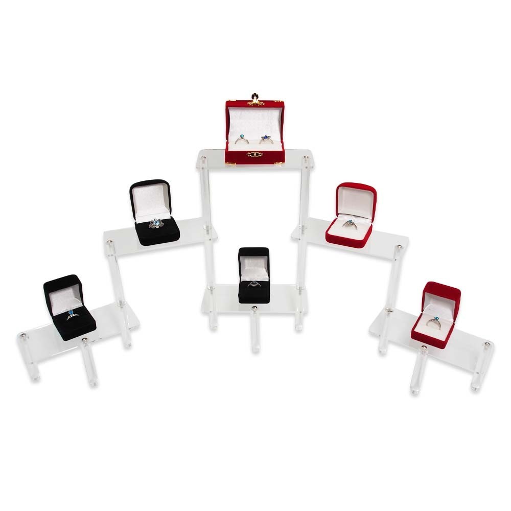 Clear Acrylic Multiplatform Display Stand – 6 Platform Tiered Riser