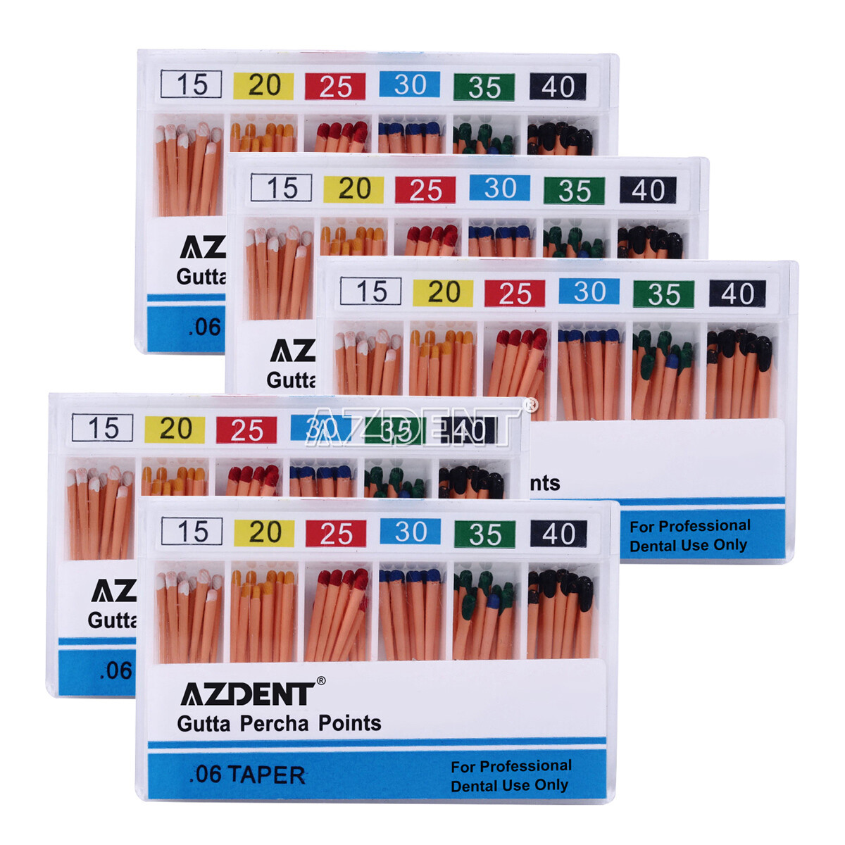 AZDENT Dental Endo Root Canal Gutta Percha Points Taper 0.02/0.04/0.06 15#-40#
