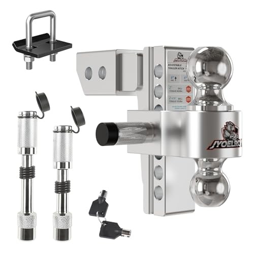 Adjustable Trailer Hitch (2.5" 2" & 2.5" Receivers（Sleeve Included）6" Drop/Rise