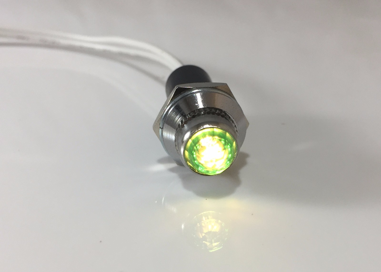 Pair Green Pilot Dash Indicator Warning Lights 12V - Vintage Classic Hot Rod