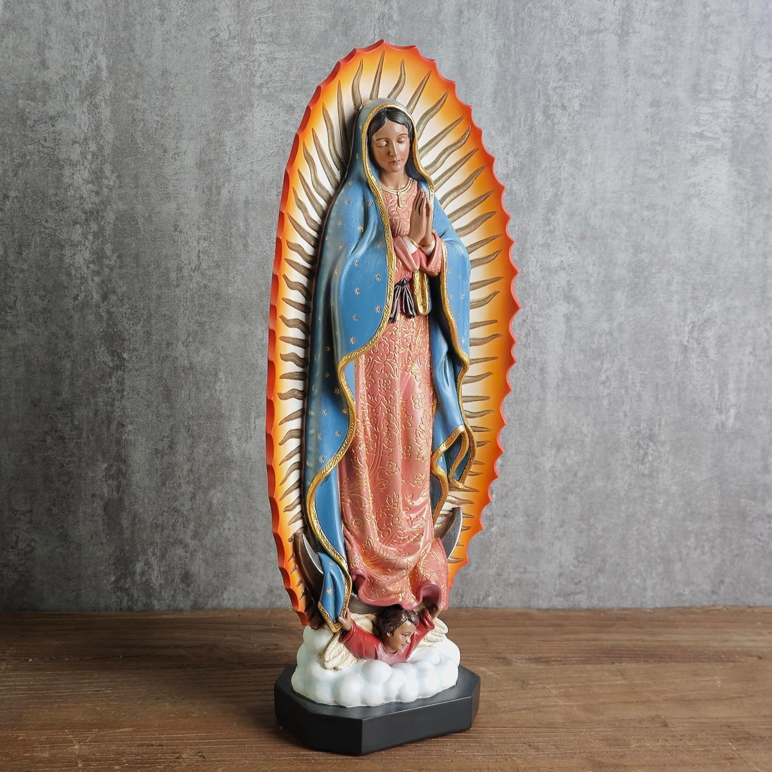 Catholic 14.75" H Our Lady of Guadalupe Statue, Blessed Virgen Maria Mother Figu