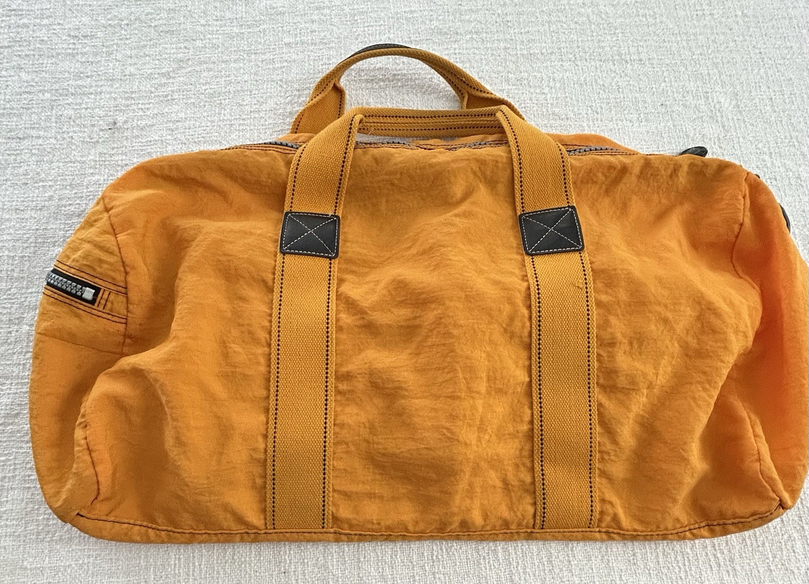 Classic Kipling Large nylon duffle bag Yellow 14” X 24” No Shoulder Strap