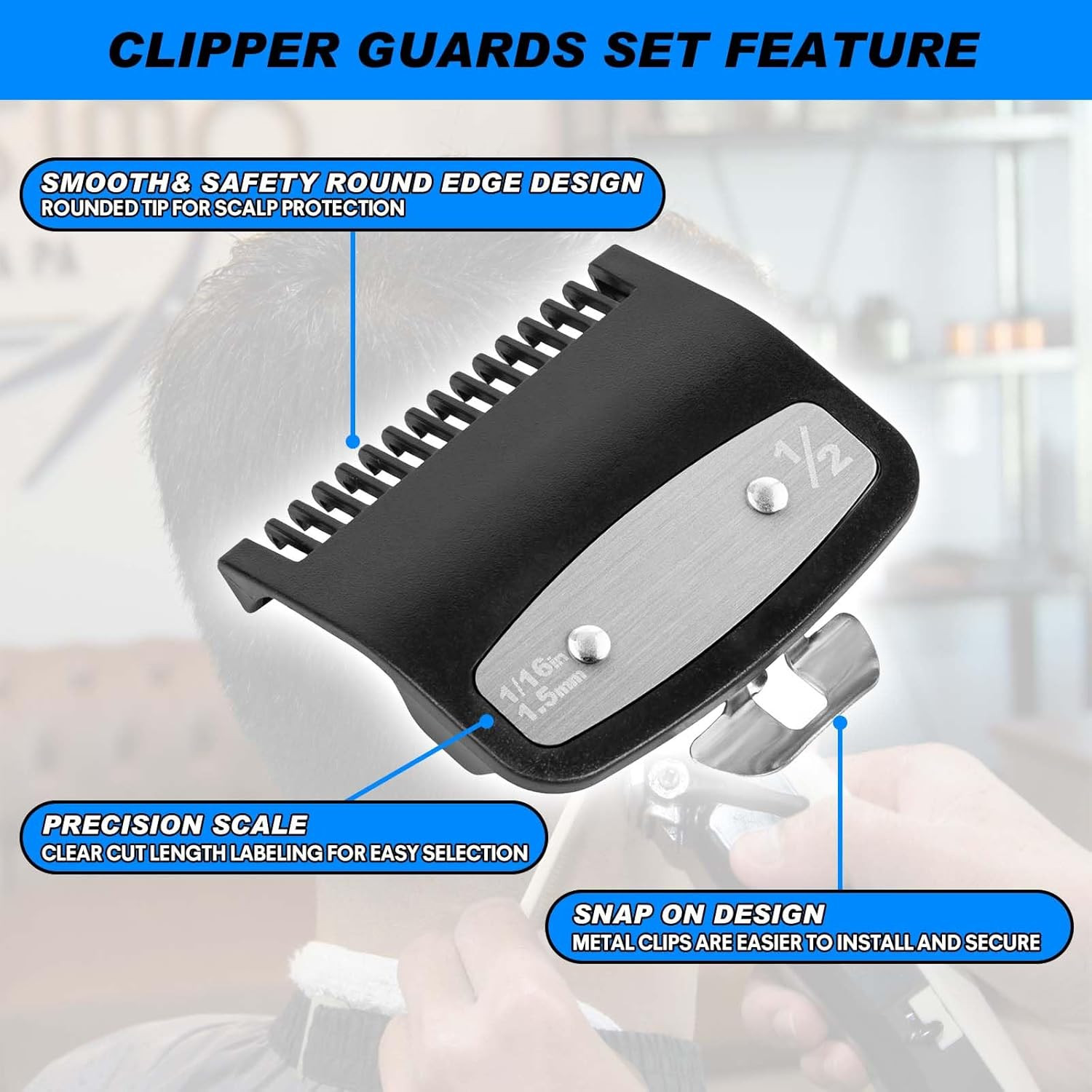 2 Pack Replacement for Wahl Clipper Guards Set Compatible with Wahl 1/2 Clipper