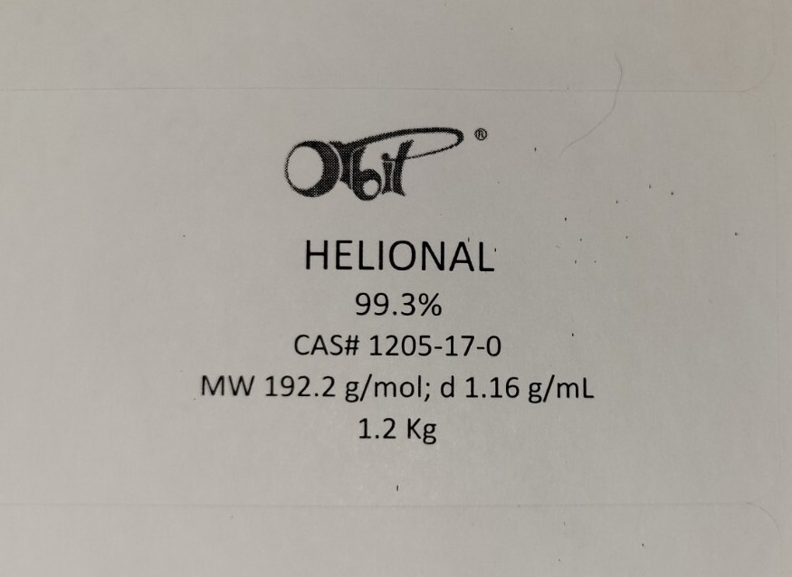 HELIONAL (1.2 Kg, 1+LITER) in Amber Glass Bottle [CAS# 1205-17-0] Fragrance