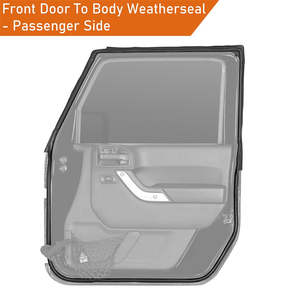 Front Passenger Door to Body Weatherseal Assembly For 2007-2018 Jeep Wrangler JK