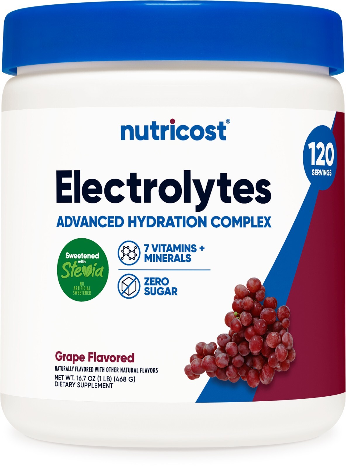 Nutricost Electrolyte Complex Drink Mix Powder (Grape) 120 Servings