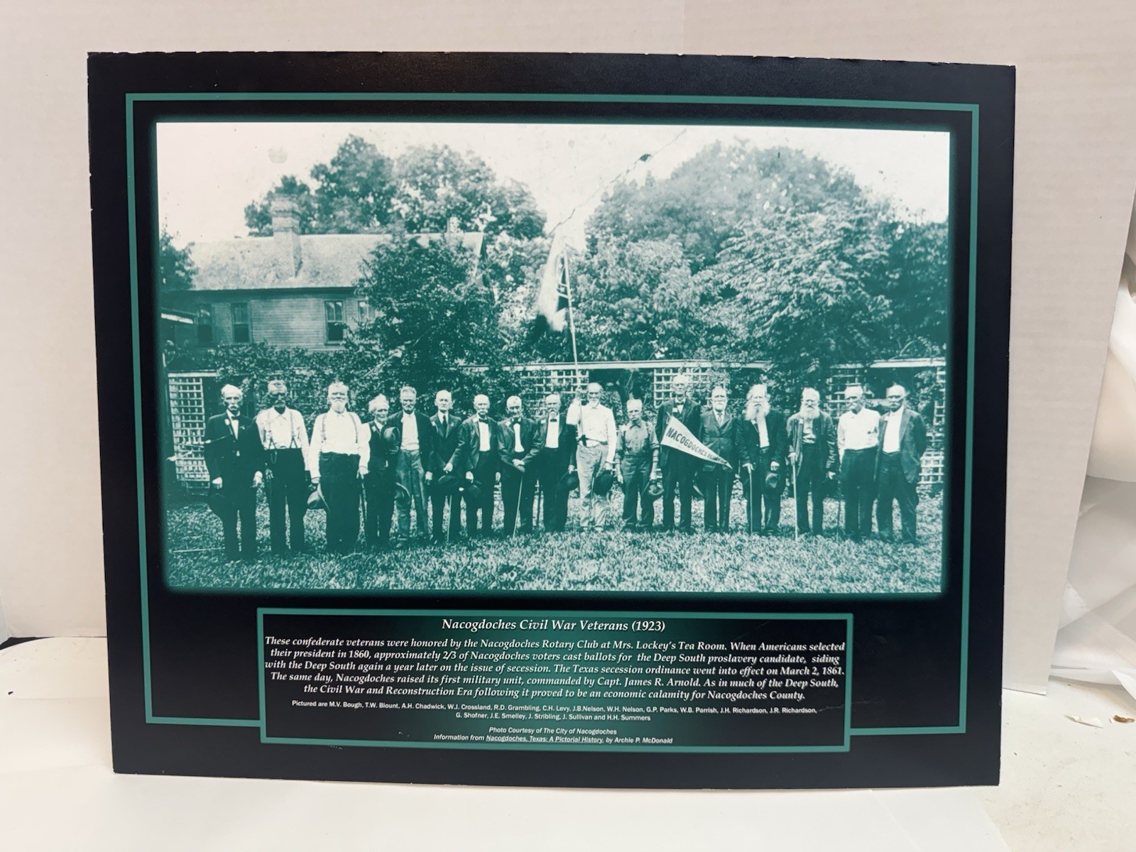 Nacogdoches Civil War Veterans Photo Display 1923 16x20