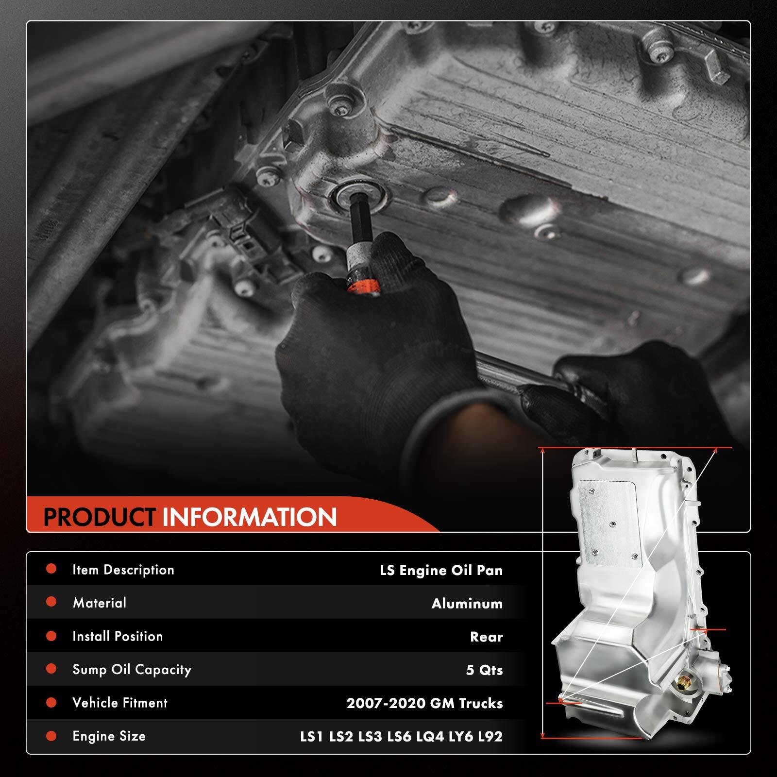 Engine Oil Pan w/ Gasket for Chevy Silverado GMC Sierra 1500 LS 4.8 5.3 6.0 6.2L