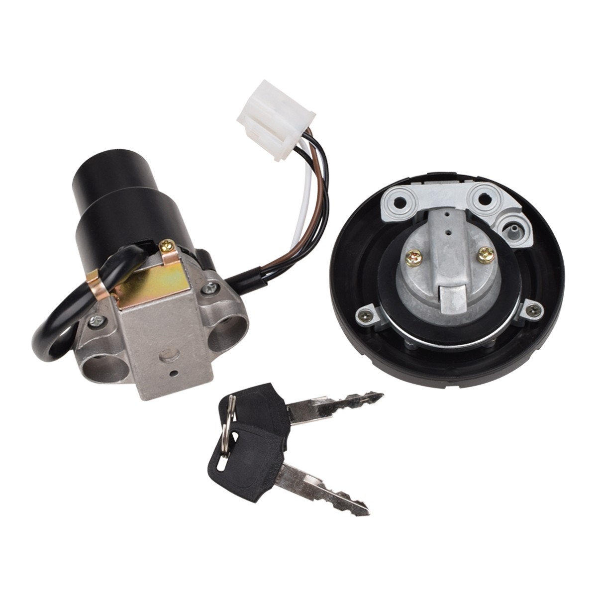 Fit for Kawasaki KLR650 2008-2018 Ignition Switch Fuel Gas Cap Lock Key 4-Wires