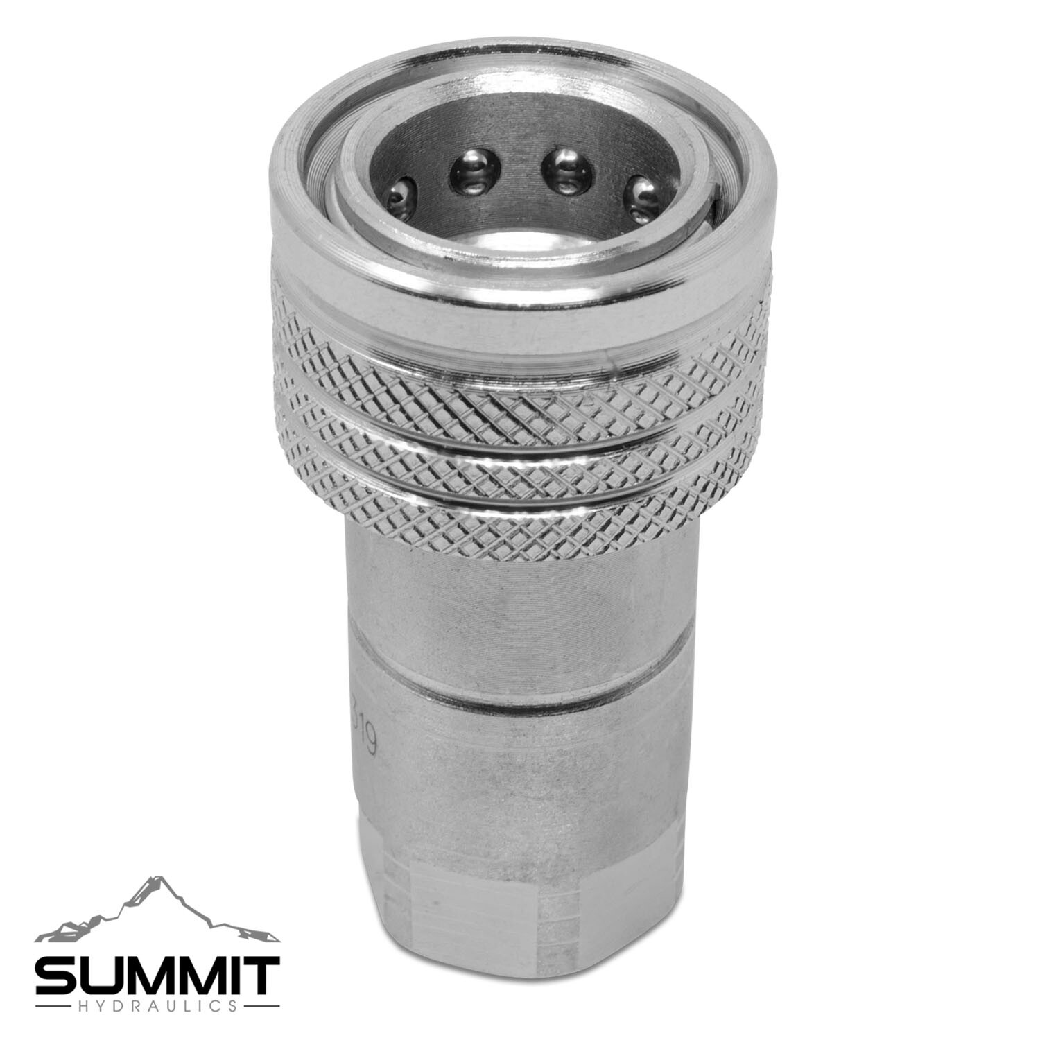 1/4” Ag Hydraulic Quick Connect Female Coupler, 3/8″ SAE (9/16″-18 ORB) Thread