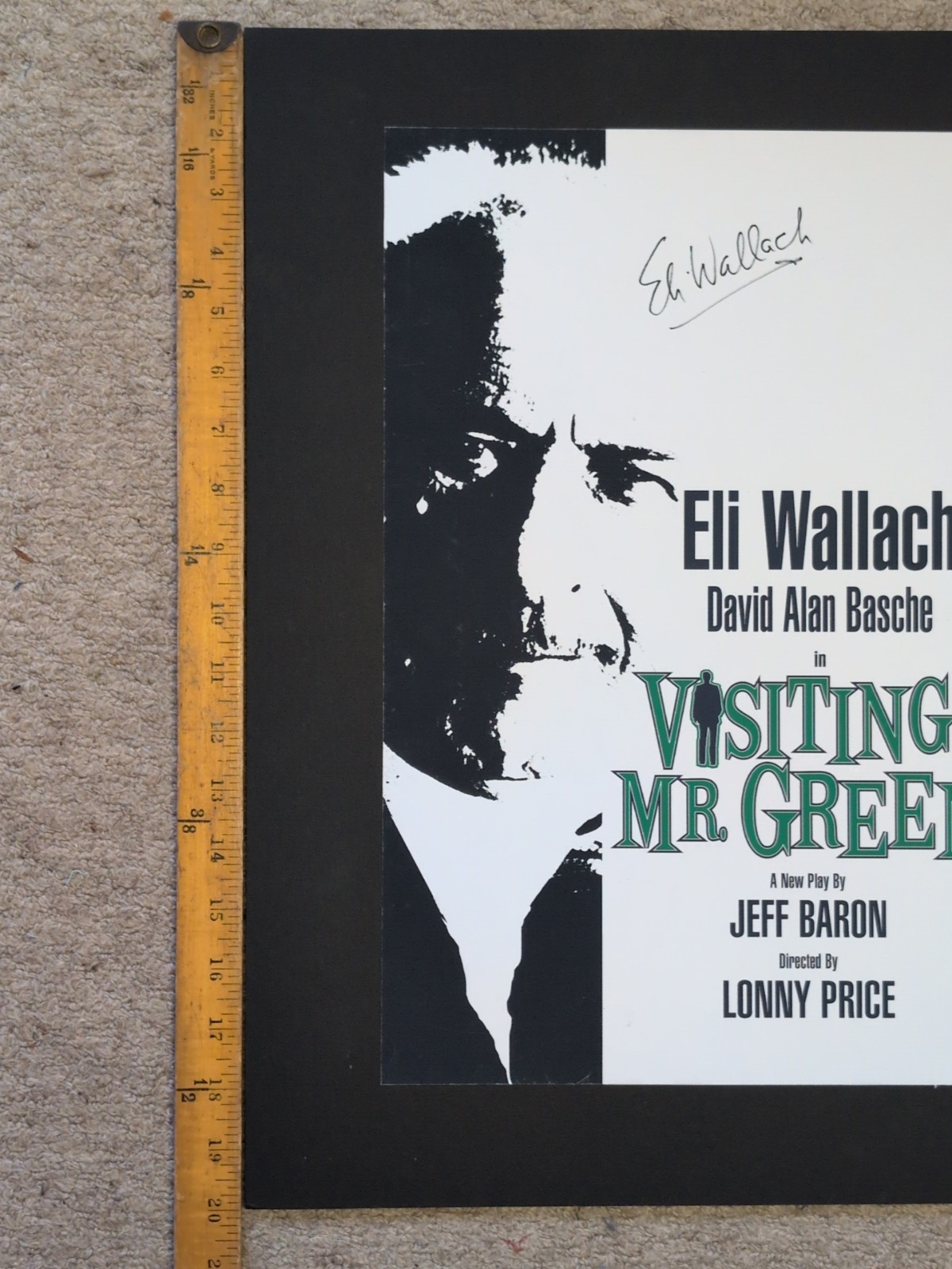 Eli Wallach Signed Visiting Mr Green Broadway Theater Matted Play Poster 15 X 20
