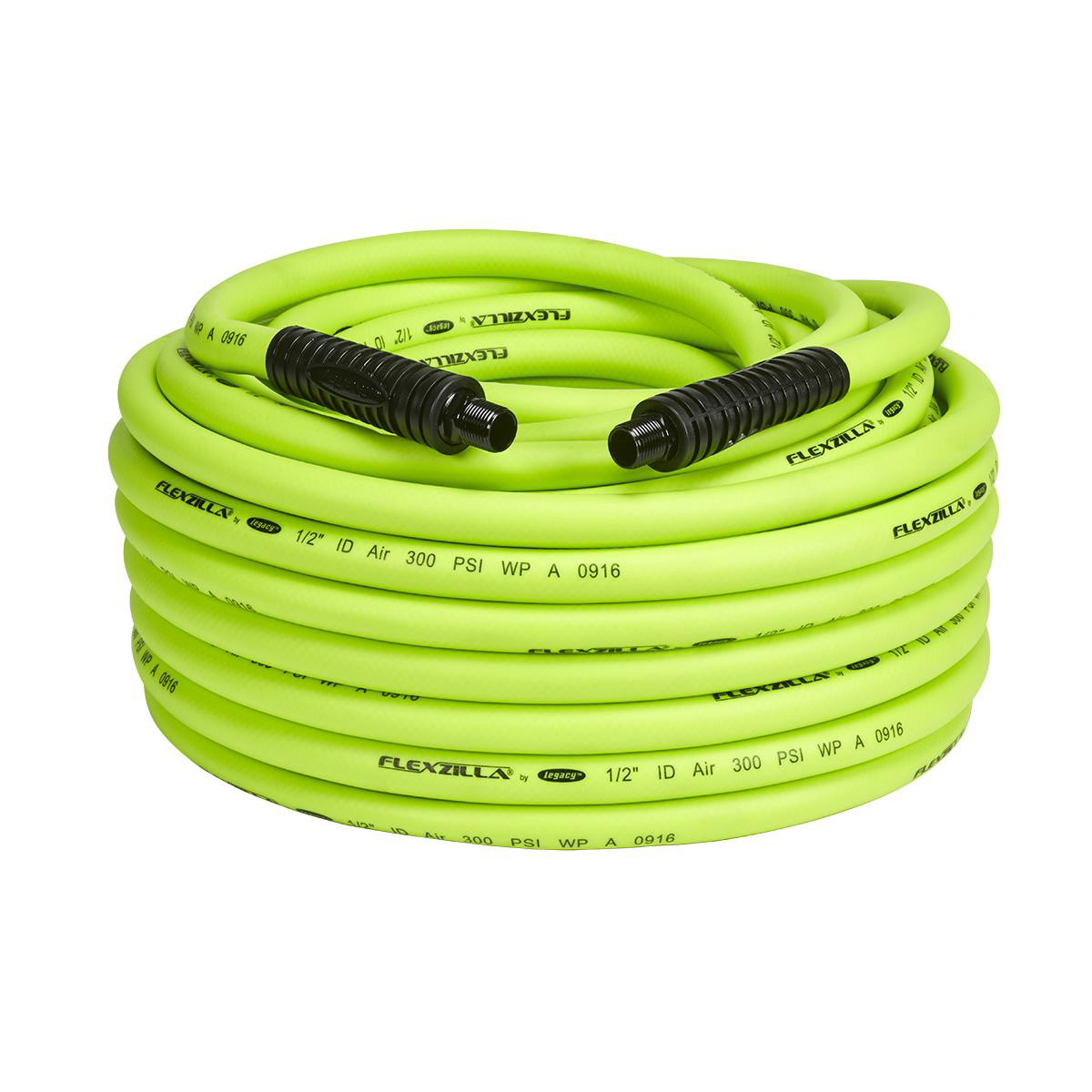 Legacy HFZ12100YW3 Flexzilla Air Hose, 1/2" x 100', 3/8" MNPT Fittings