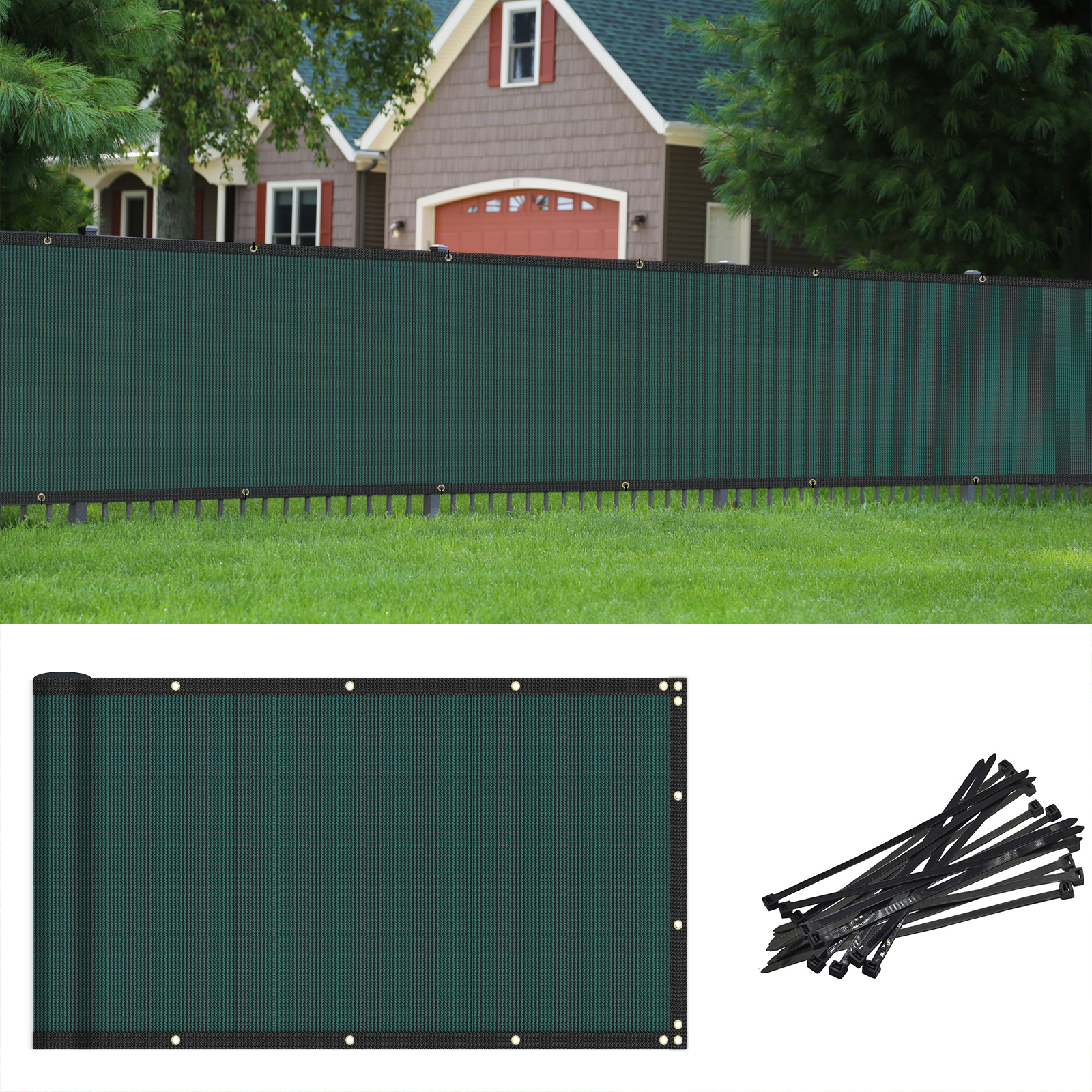 4' 5' 6' 8' Feet Tall Green Privacy Fence Windscreen Shade Mesh Fabric Shade Net