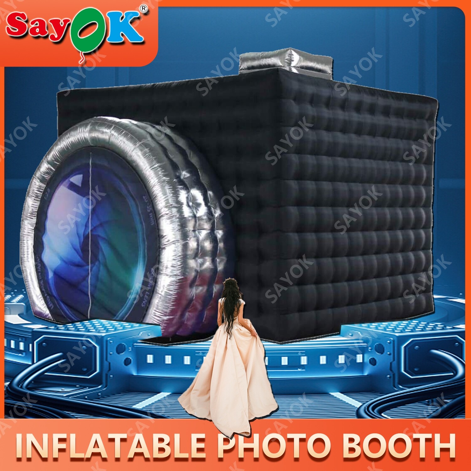 NEW Inflatable Photo Booth Style Camera Shape LED Wedding Tent W/for Events US