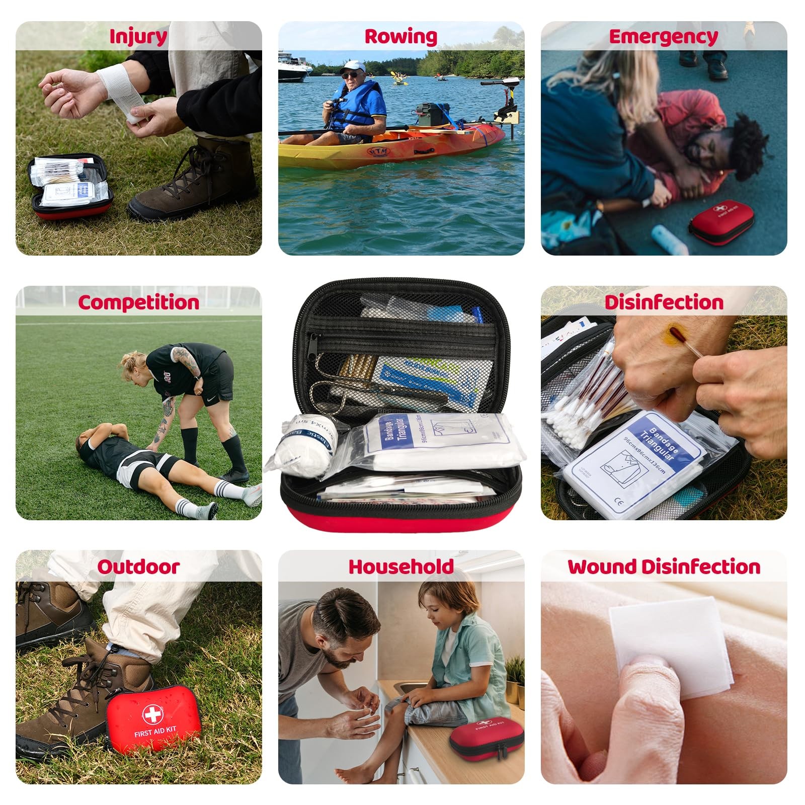 Prelady 138 Pcs Mini First Aid Kit Travel Size, TSA Approved Small First Aid Kit