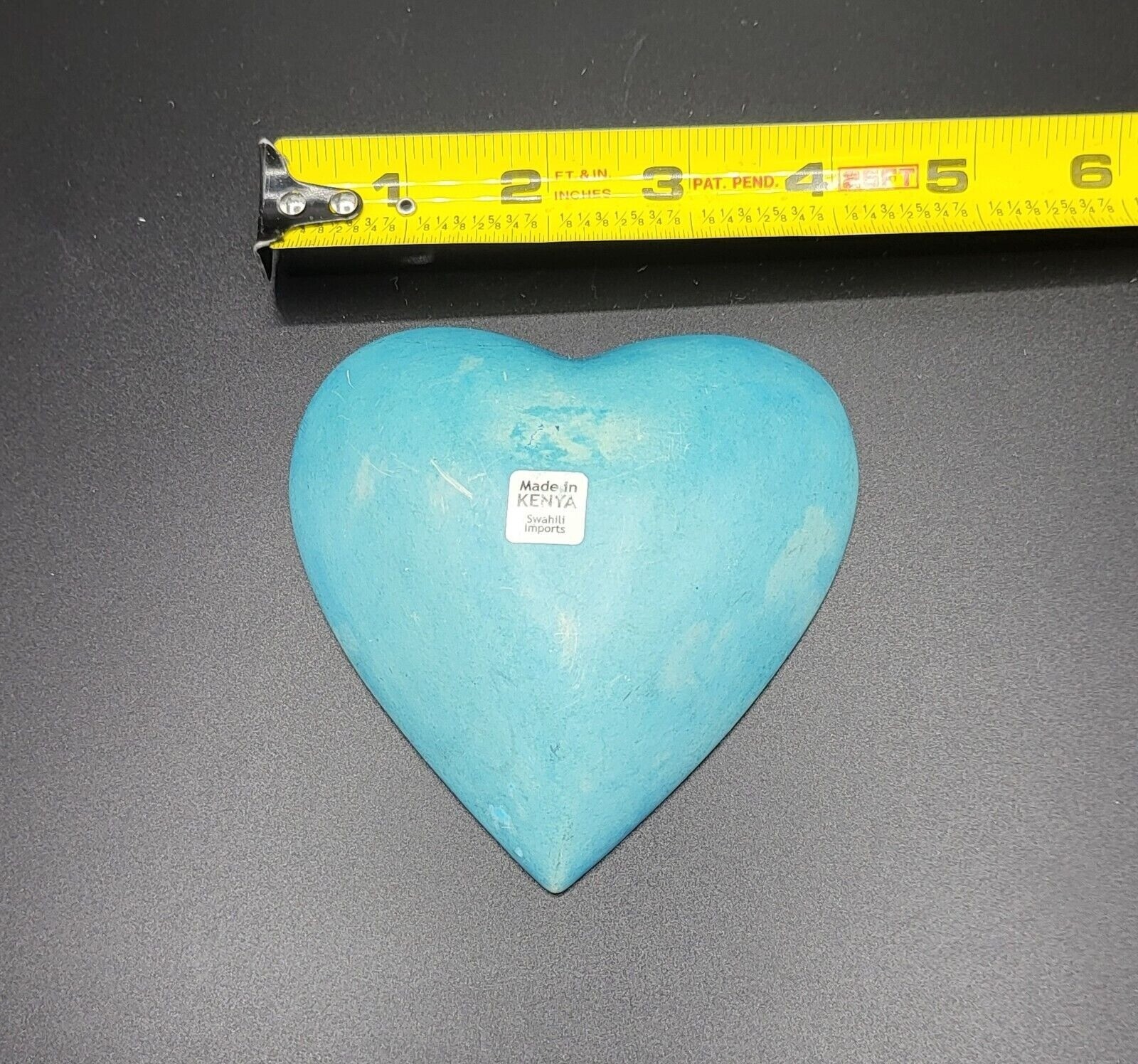 Hand Carved Elephant Soapstone Turquoise, Black Heart Trinket Dish Kenya