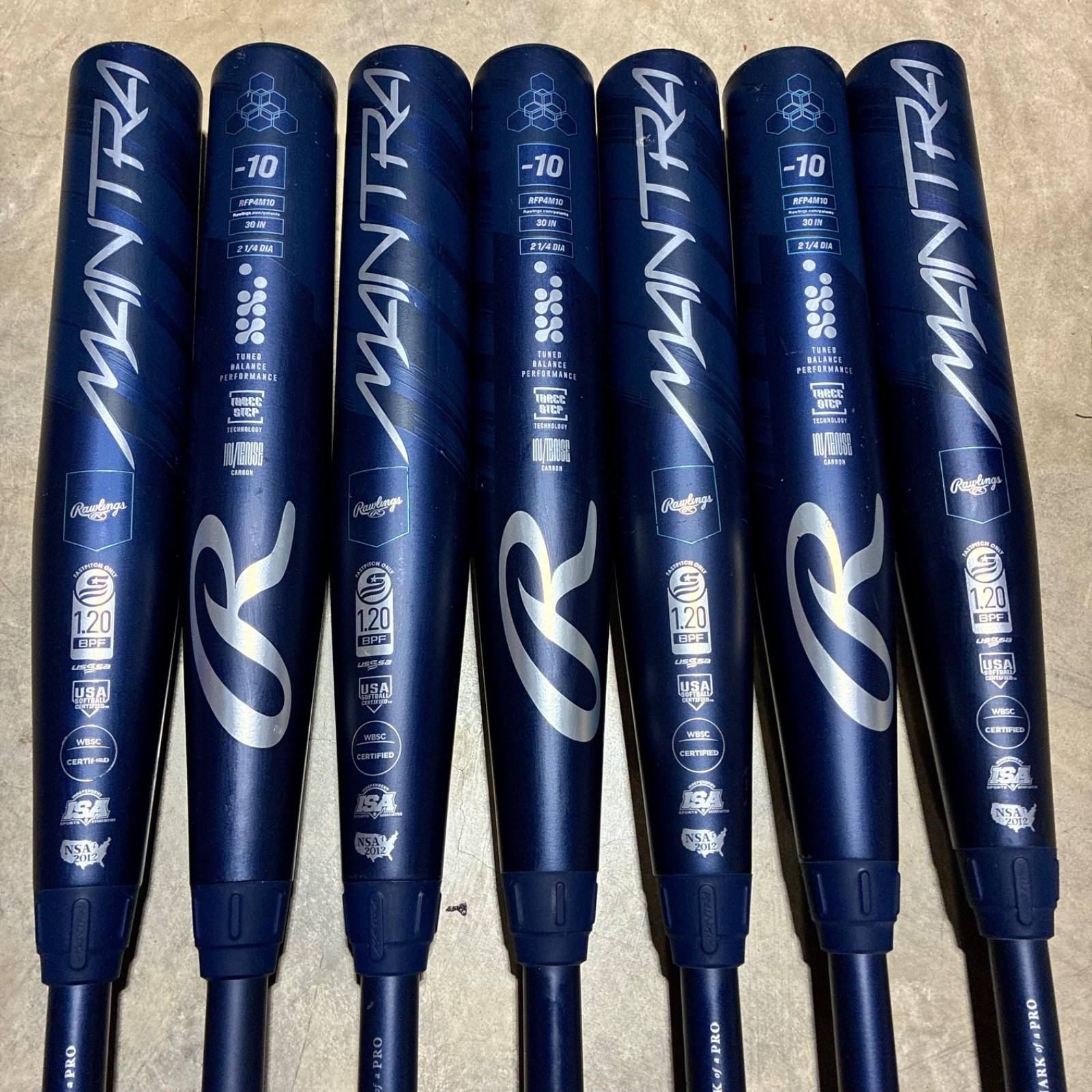 Rawlings Mantra 3.0 Fastpitch -10 Softball Demo Bat 30 / 20 Navy Blue 2 1/4"