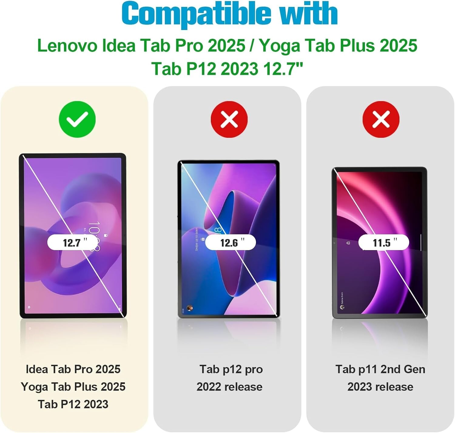 (2 Pack) For 2025 Lenovo Idea Tab Pro 12.7 inch Screen Protector Tempered Glass