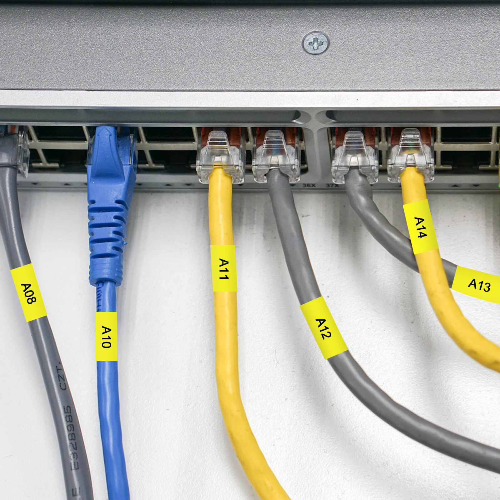 White / Yellow Industrial Heat Shrink Tube fits Brother P-Touch / Dymo Rhino