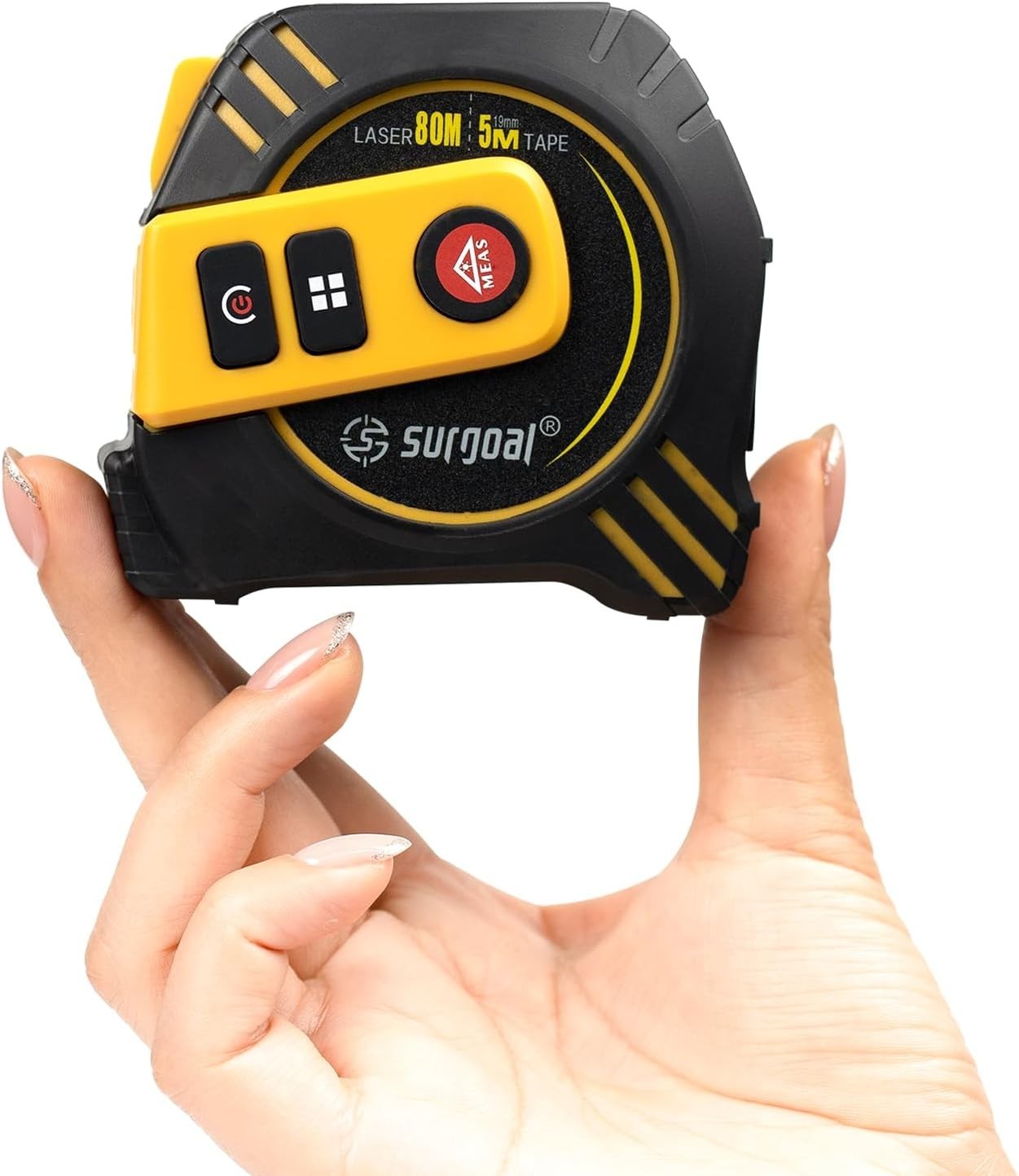 2-in-1 Laser Tape Measure 262ft – Digital Measuring Tape with LCD Display