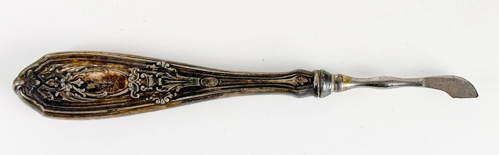 Antique Victorian Fleam Ink Eraser Scratcher Silverplate Handle Blood Letting 6”