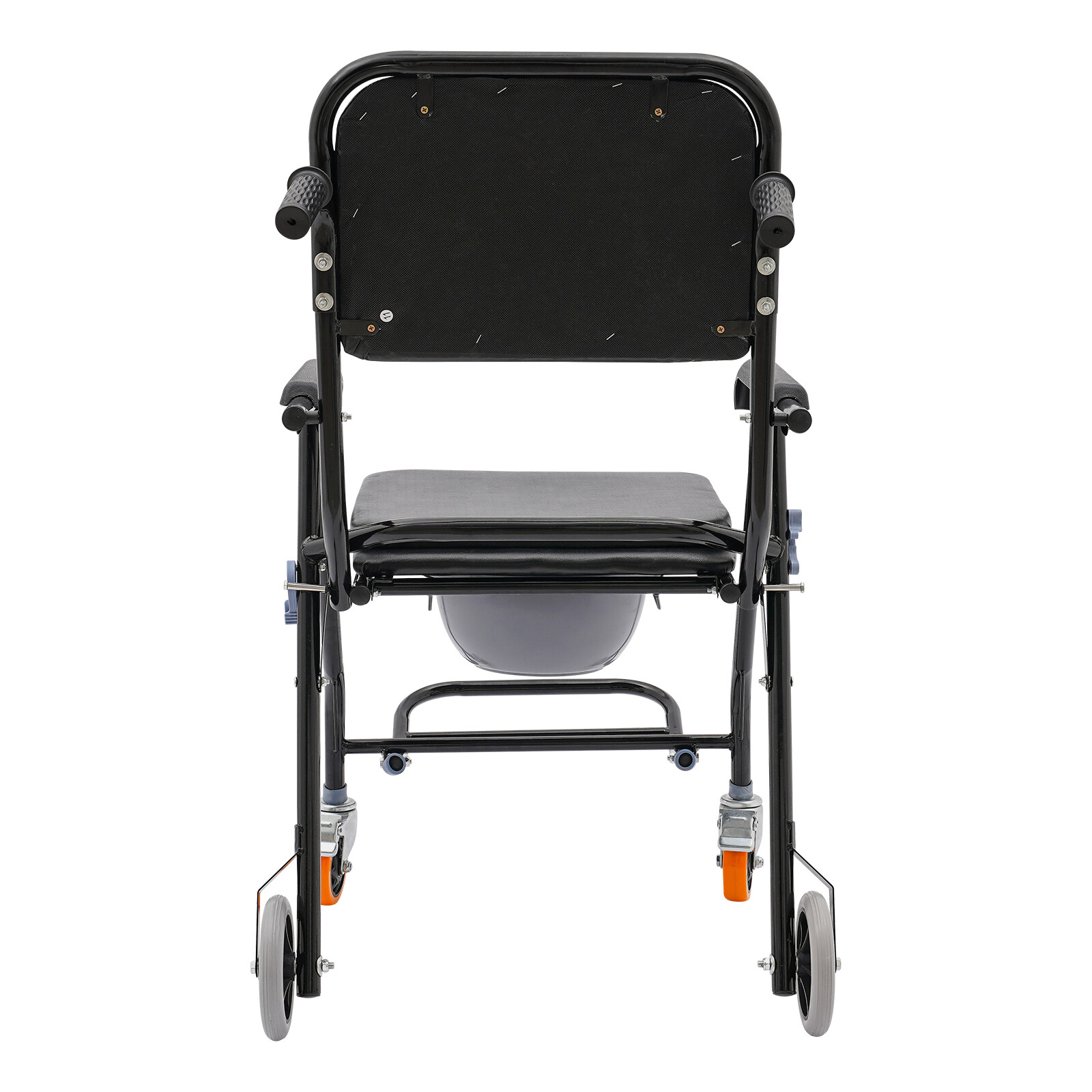 4-in-1 Toilet Rolling Transport Chair, Foldable Shower Chair With Wheels
