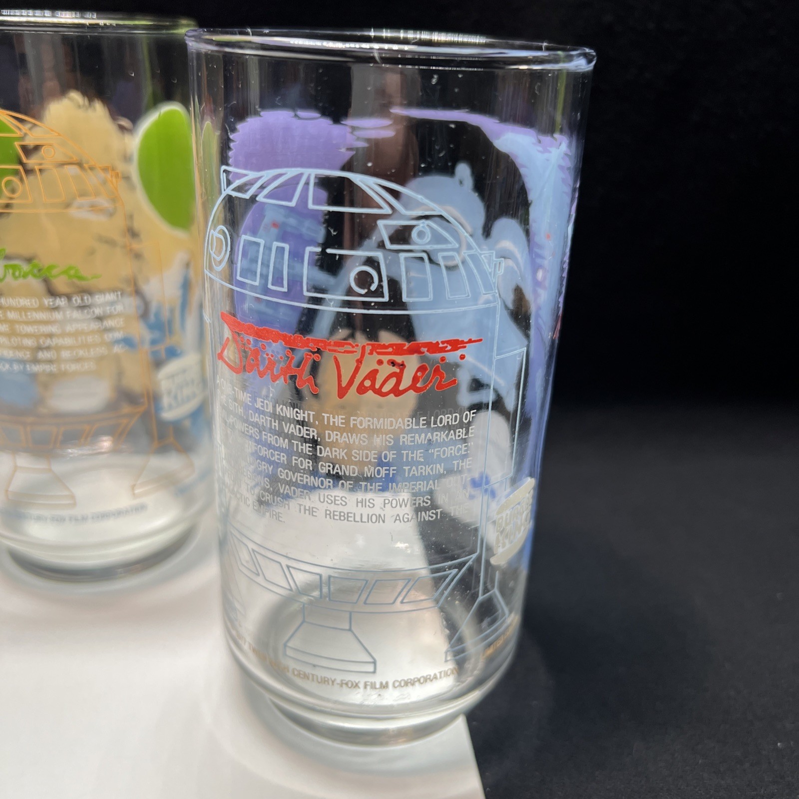 1977 Star Wars A New Hope Coca Cola Burger King Glasses Set of 4 - FREE SHIPPING