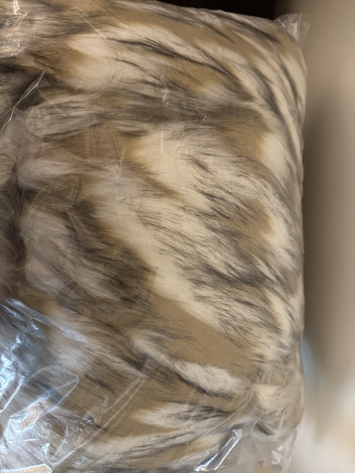 Pottery barn teen statement faux Fur Beanbag chair slip cover large gold multi