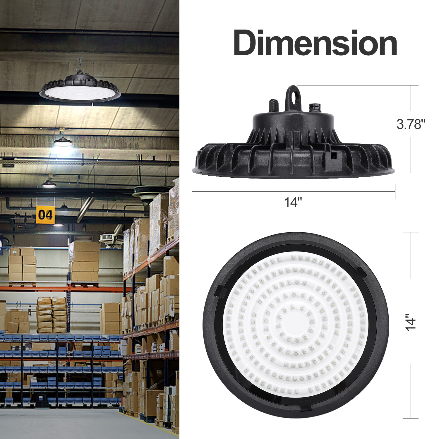 UFO LED High Bay Light 100W-300W Commercial Warehouse Factory Lighting Fixture
