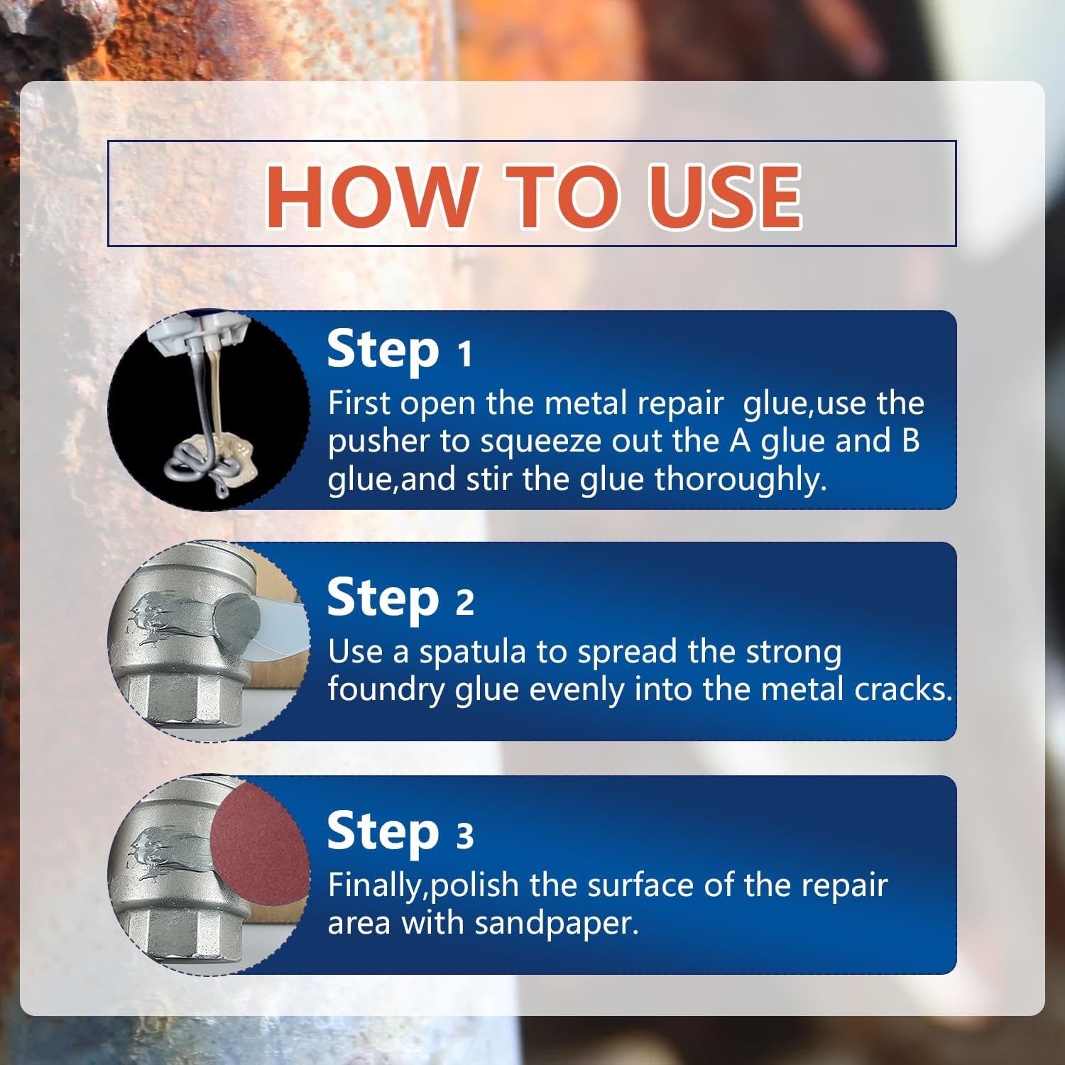 2Pcs Strong Foundry Glue for Metal, High Temperature Resistant Casting Repair...