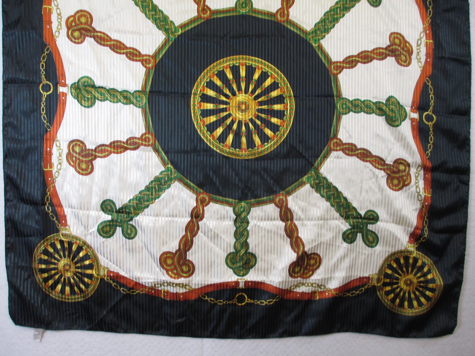 Vintage Celtic style scarf earth tones 33.5"