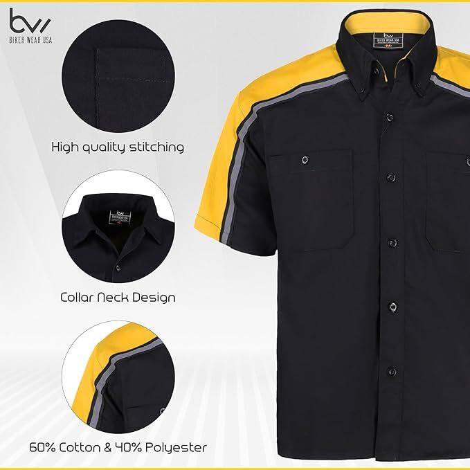 Men's Mechanical Industrial Work Shirt with Reflective Lining