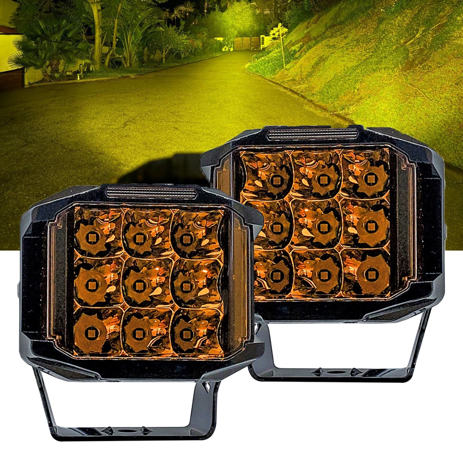 5" Side Emitting Amber LED Bumper Light Bar DRL + Wire Harness Kit for Can-Am X3