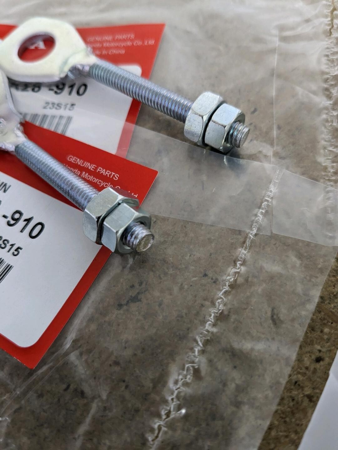 2 New OEM Honda Chain Adjusters and nuts CRF125F CRF125FB CRF 125 F FB 2014-2024