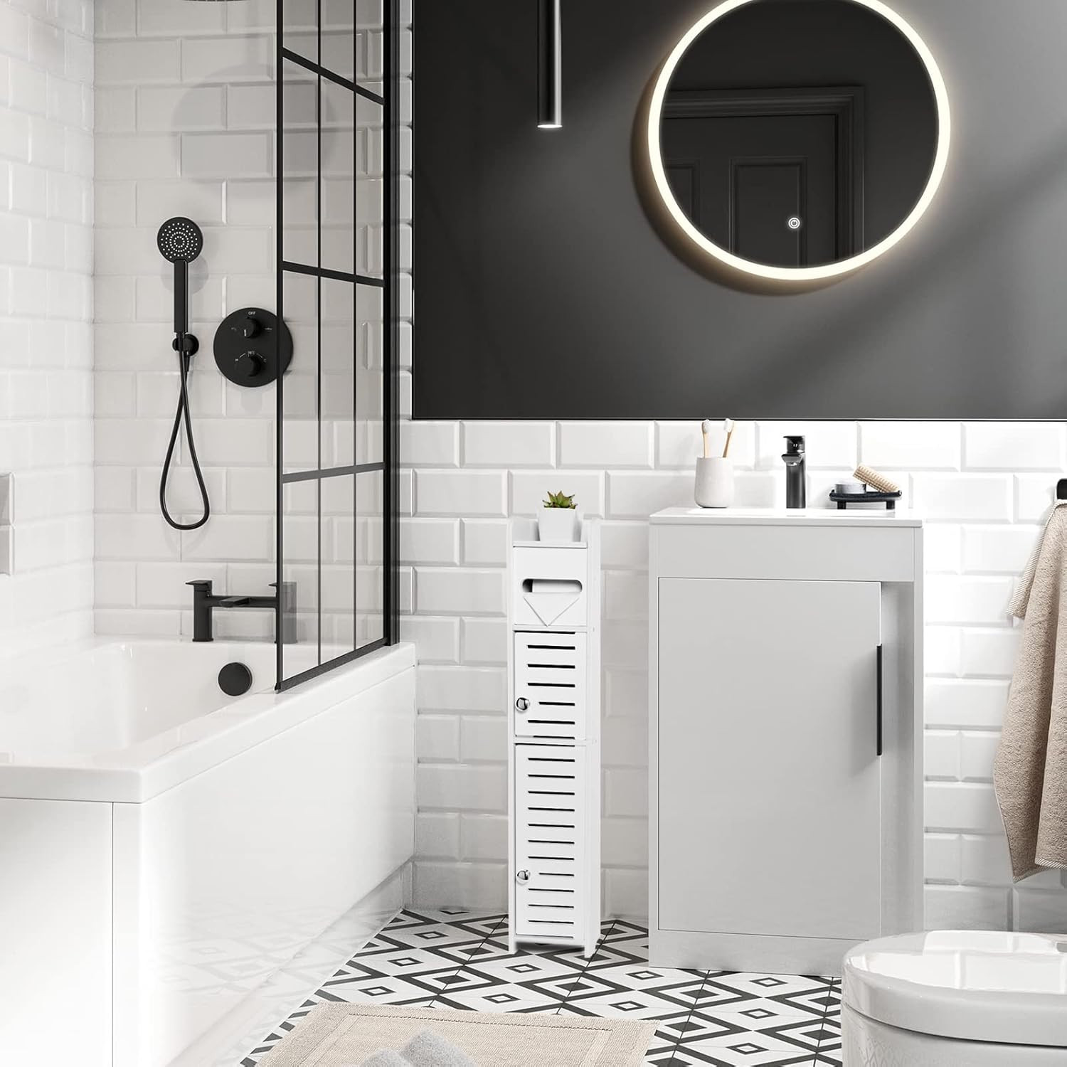 Storage Cabinet for Small Spaces, over the Toilet Cabinet for Skinny Bathroom St